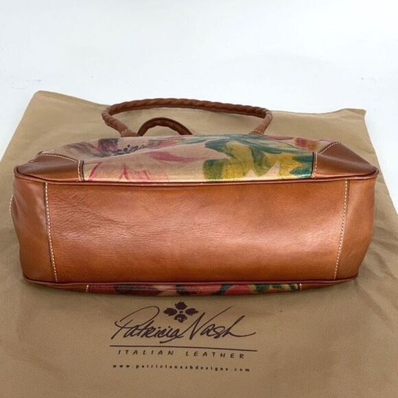 Patricia Nash Womens Clairaut Floral Leather Shoulder Bag Multicolor OS - Picture 5 of 9